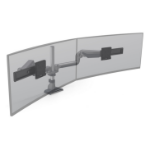 HAT Design Works E5 Dual Dynamic Pole Wide 44" Desk Silver