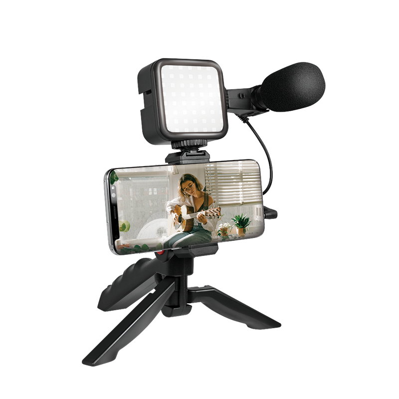 Logilink Light Vlogger-Starter-Kit. With Led Microphone And Handle