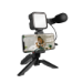 LogiLink Vlogger-Starter-Kit, with LED Light, microphone and handle