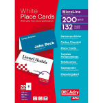 DECAdry Folding Place Card 85x46mm 6 Per Sheet 200gsm White (Pack 132)