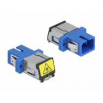 DeLOCK Optical Fiber Coupler with laser protection flip SC Simplex female to SC Simplex female Single-mode blue