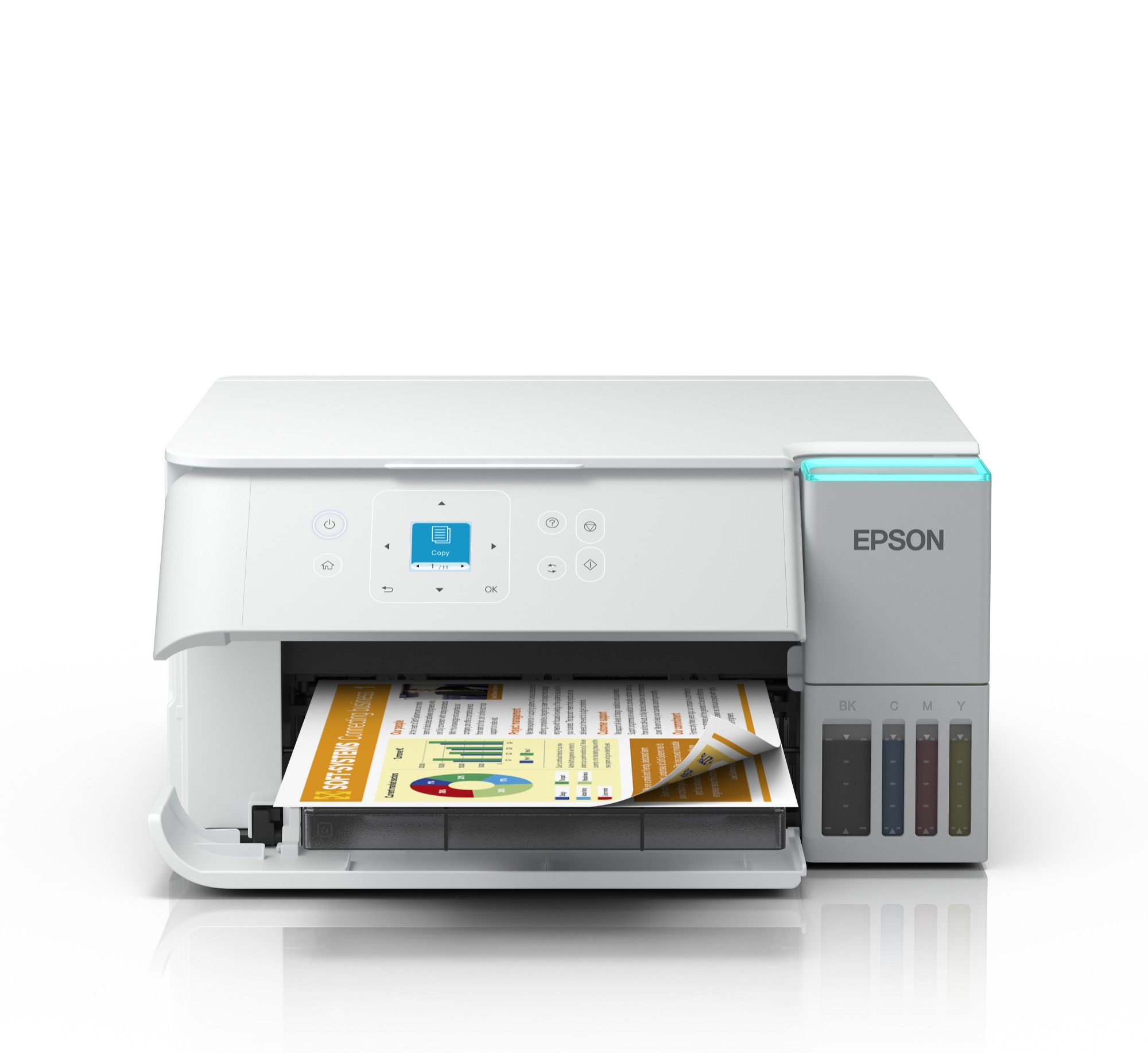 EcoTank ET-2956 - Multifunction printer - colour - ink-jet - ITS - A4 (210 x 297 mm) (original) - A4/Letter (media) - up to 15 ppm (printing) - 100 sheets - Wi-Fi(ac), USB - white thumbnail