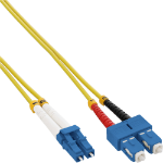 InLine Fiber optical duplex cable, LC/SC, 9/125µm, OS2, 1m