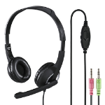 Hama HS-P150 Ultra-lightweight Headset with Boom Microphone 3.5mm Jack Padded Ear Pads Inline Controls