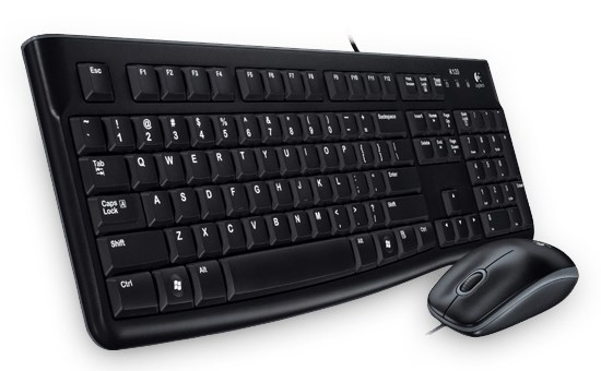 Logitech MK120 keyboard USB QWERTZ Slovakian Black