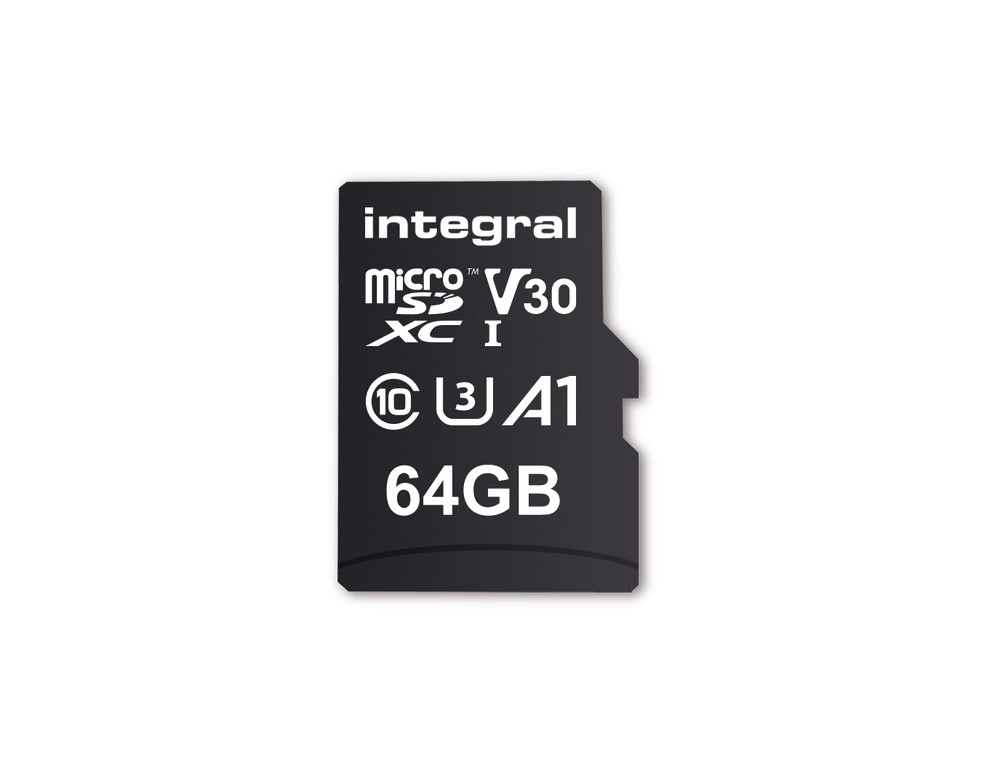 INMSDX64G-100V30 INTEGRAL 64GB High Speed V30 UHS-I U3 MicroSDHC/XC Memory Card with Adapter