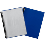 MARBIG REFILLABLE DISPLAY BOOK A4 20 POCKET BLUE W/CLEAR FRONT