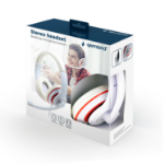 Gembird MHS-03-WTRD hoofdtelefoon/headset Bedraad Hoofdband Oproepen/muziek Rood, Wit