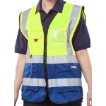 BEESWIFT Two Tone Executive Waistcoat Saturn Yellow / Navy XL