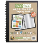 Eco Eco A4 50% recycled 20 pocket Fold Flat Spiral display book - Single