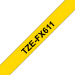 Brother TZE-FX611 DirectLabel black on yellow Laminat 6mm x 8m for Brother P-Touch TZ 3.5-18mm/6-12mm/6-18mm/6-24mm/6-36mm