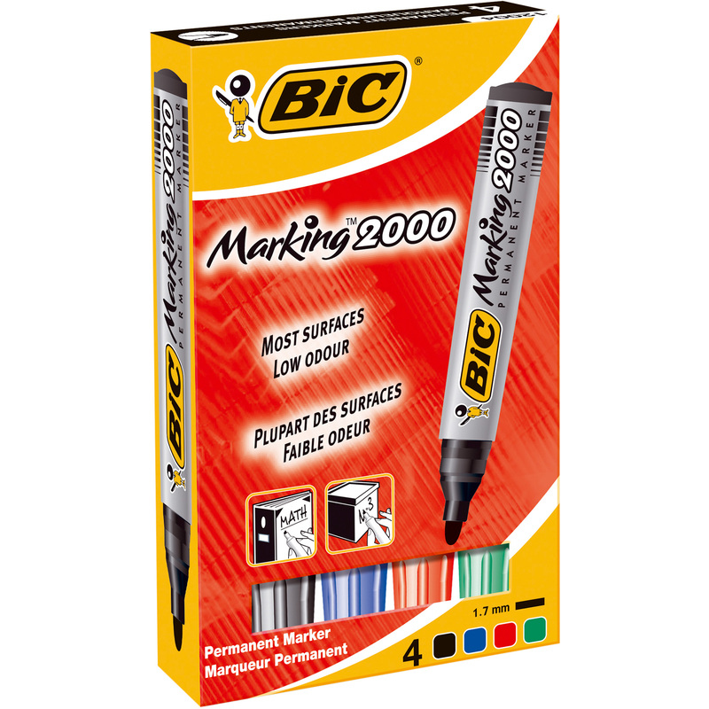 Image of BIC 8209112 permanent marker Black, Blue, Green, Red 4 pc(s)