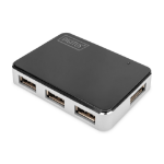 Digitus DA-70220 interface hub USB 2.0 Mini-B 480 Mbit/s Zwart, Zilver