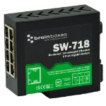 Brainboxes SW-718 network switch Unmanaged Gigabit Ethernet (10/100/1000) DIN rail Black
