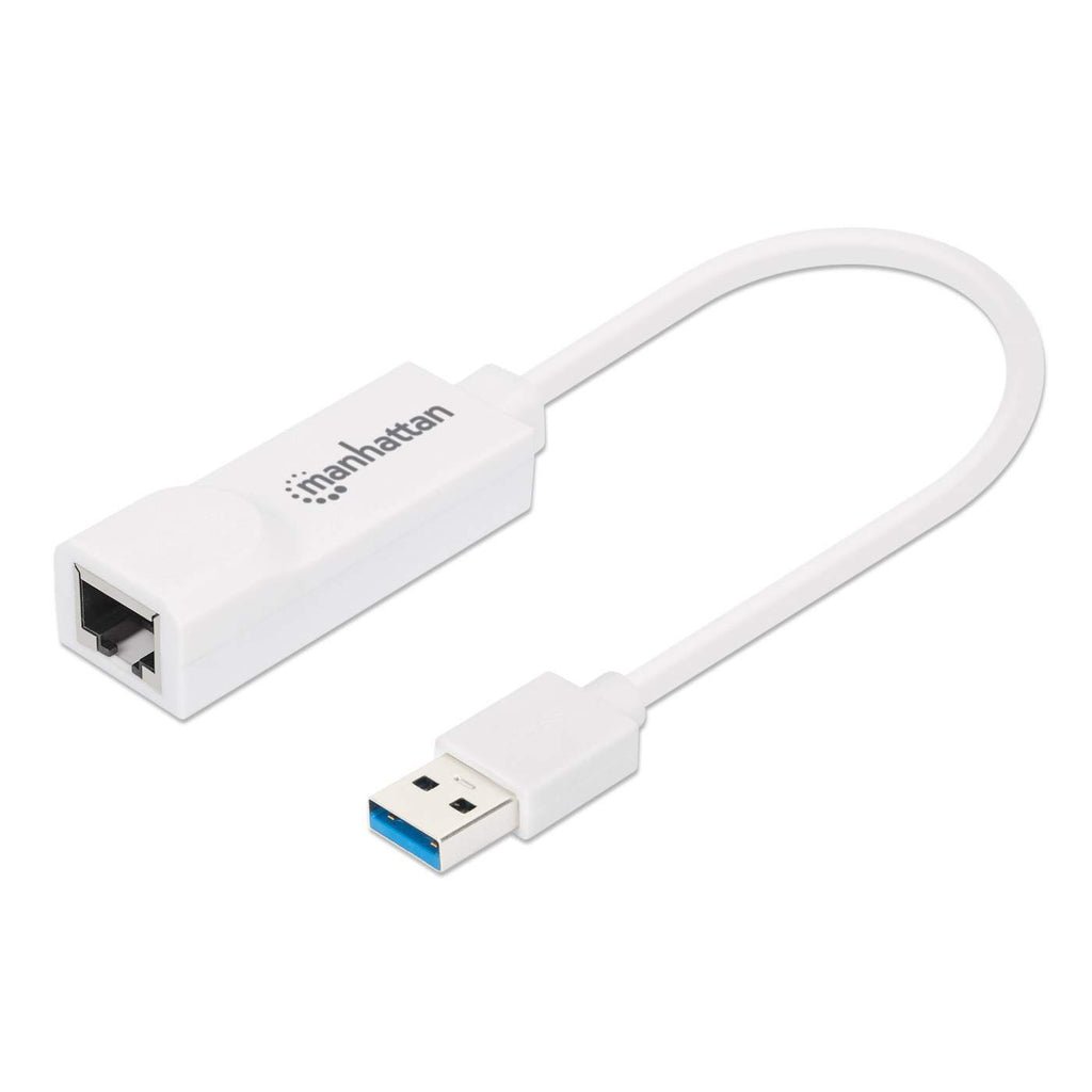 Image of Manhattan USB-A Gigabit Network Adapter, White, 10/100/1000 Mbps...