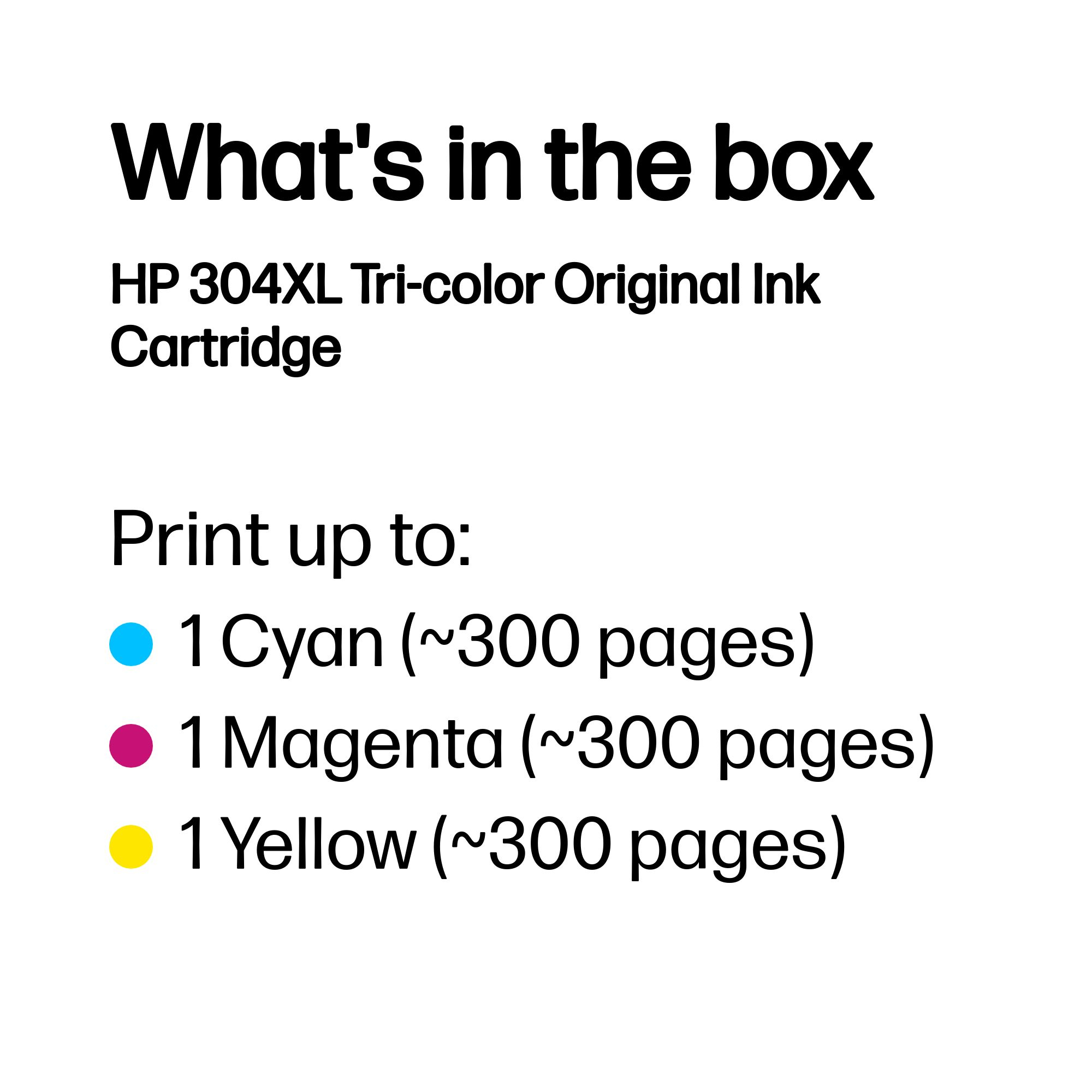 HP N9K07AE/304XL Printhead cartridge color high-capacity, 300 pages/5% 7ml for HP DeskJet 2620/3720