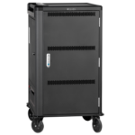 V7 30 Devices UK AC Charge Cart - Secure, Store and Charge Chromebooks, Notebooks and Tablets. Padded shelves with durable dividers, rubber casters, IEC 62368-1 Certified