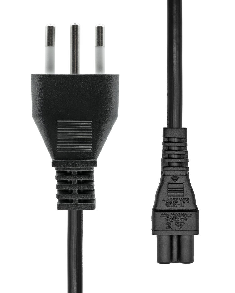 Image of ProXtend Type L (Italy) to C5 Power Cord Black 1m