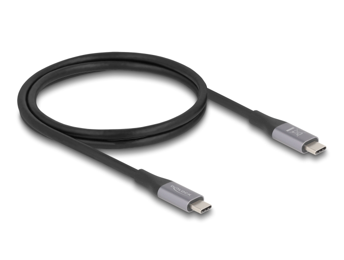 DeLOCK 81191 USB cable USB4 Gen 2x2 1 m USB C Black, Grey
