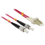 DeLOCK LC - ST, 1m InfiniBand en Glasvezelkabel Violet