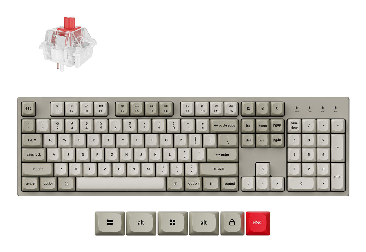 Keychron Grey C2 Pro 8K Keyboard Universal Usb Qwerty Uk English