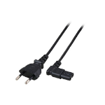 ACT Netsnoer Euro male - C7 female (haaks links/rechts) zwart 2 m