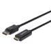 Manhattan DisplayPort to HDMI Cable, 1080p@60Hz, 1.8m, Male to Male, DP With Latch, Black, Not Bi-Directional, Three Year Warranty, Polybag