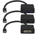 AddOn Networks MDP2VGA-HDMI-DVI-B video cable adapter 7.87" (0.2 m) Mini DisplayPort VGA + HDMI + DVI Black