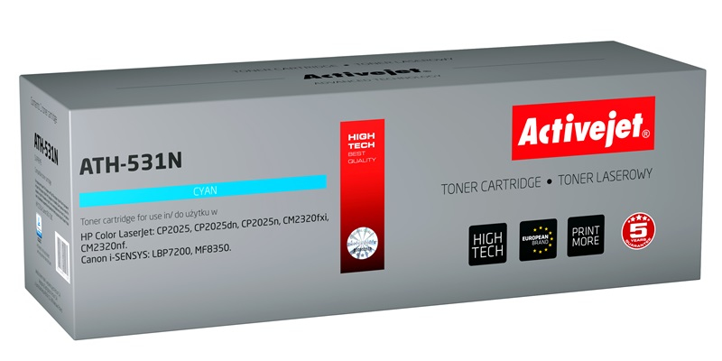 Activejet ATH-531N toner (replacement for HP 304A CC531A, Canon CRG-718C; Supreme; 3200 pages; cyan)