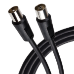 Maplin TV Aerial Extension Cable Coaxial RF Male to RF Female - Black