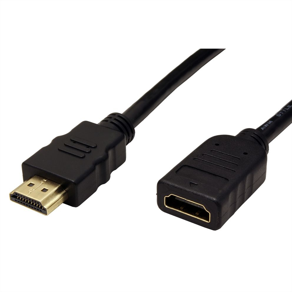 VALUE HDMI High Speed Cable + Ethernet, M/F 2 m