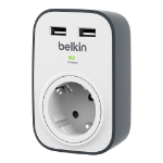 Belkin SurgeCube Black, White 1 AC outlet(s)