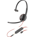 POLY Blackwire C3215 Monaural Headset +Carry Case