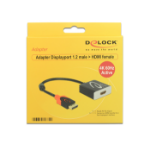 DeLOCK 62734 video cable adapter 0.2 m DisplayPort HDMI Type A (Standard) Black