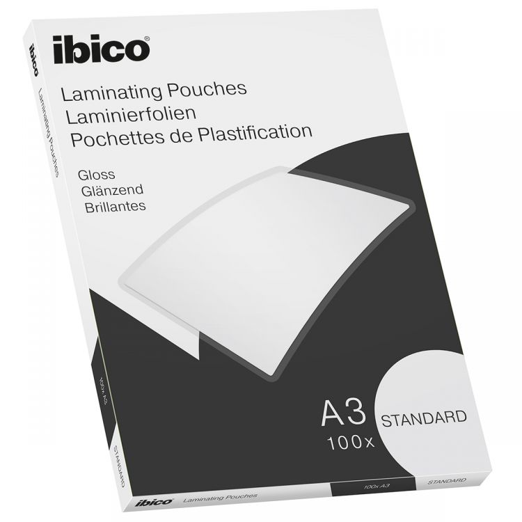 Image of Ibico Basics A3 Gloss Laminating Pouches Standard - Pack of 100