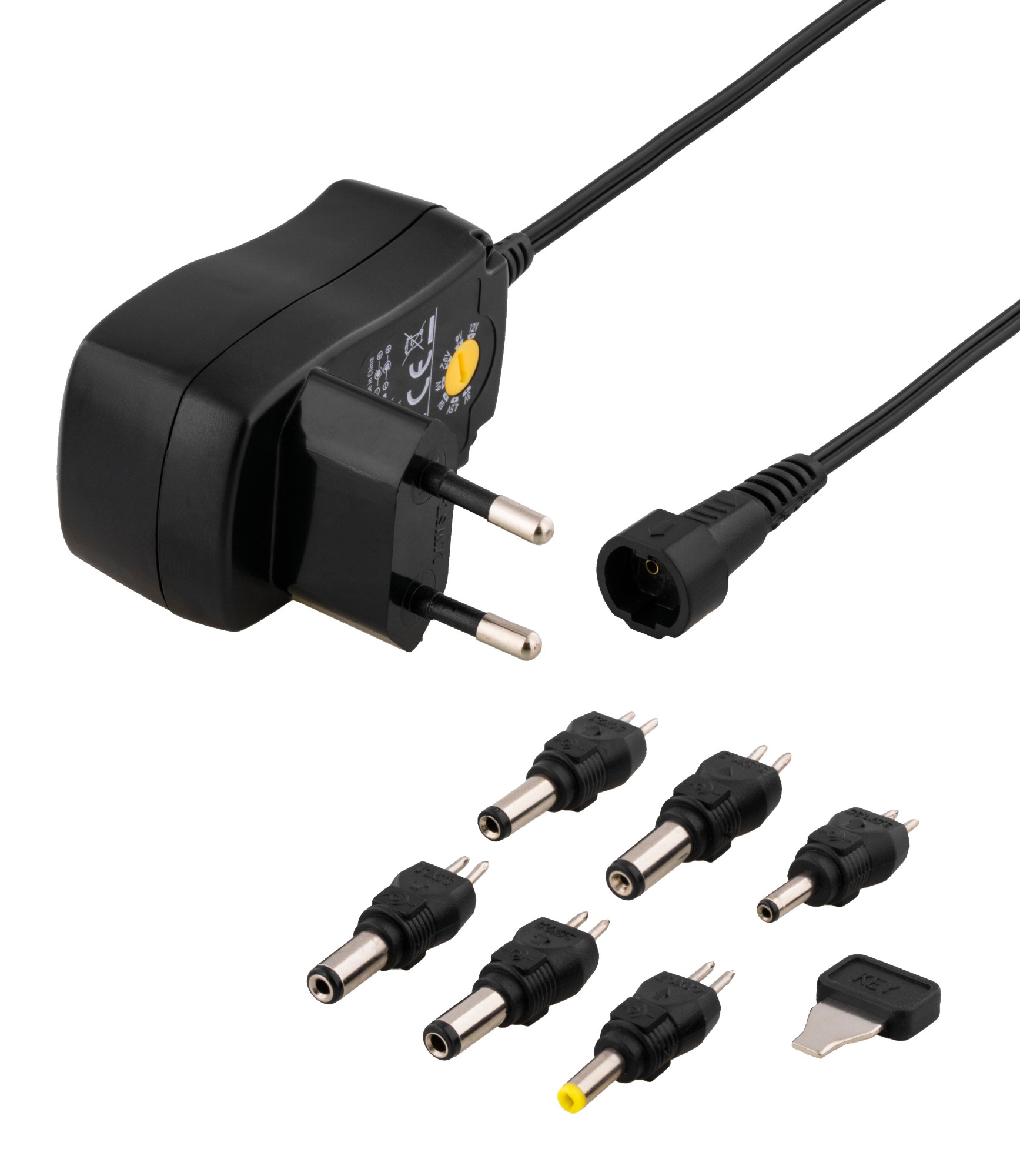 EU Product - Power Adapter Universal 3-12V, 7.2W - Black