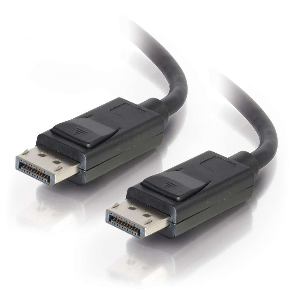 C2G 3ft (0.9m) DisplayPortTM Cable with Latches 4K 60Hz UHD M/M - Black