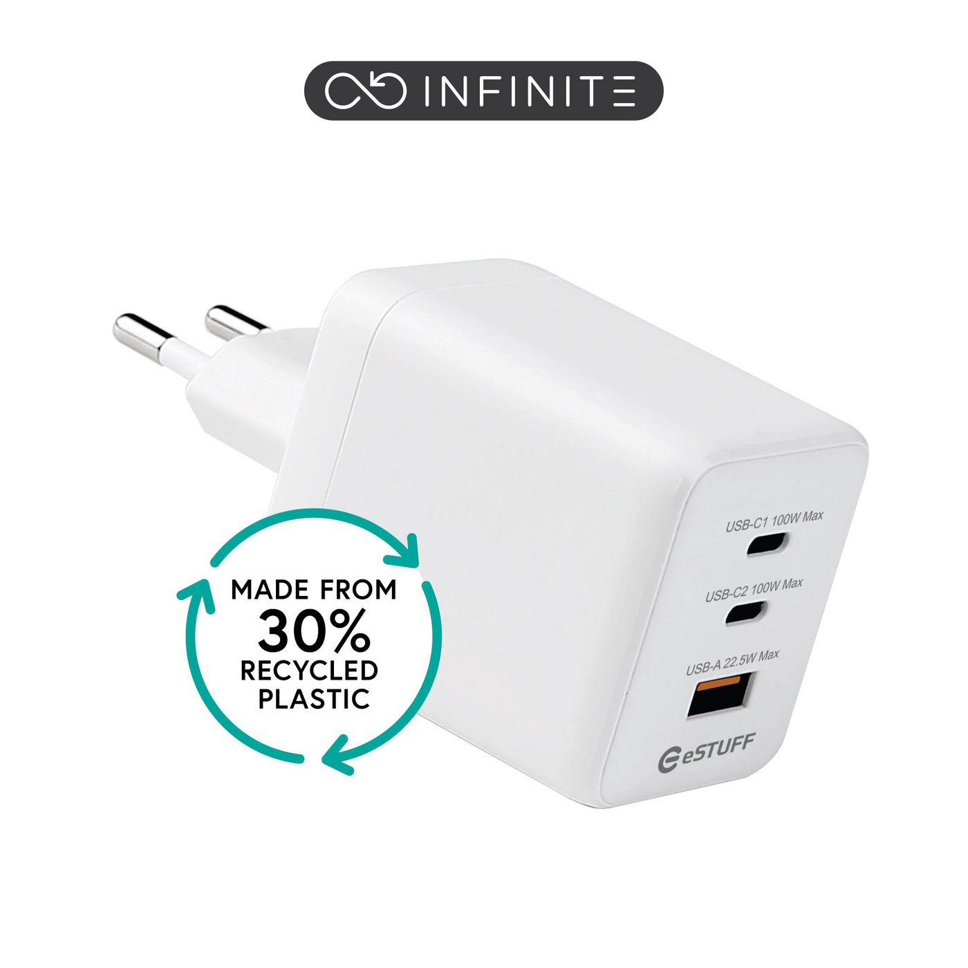 eSTUFF ES637100 mobile device charger Smartphone White AC Fast charging Indoor