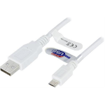 Deltaco USB-303W USB cable 3 m USB 2.0 USB A Micro-USB B White