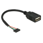 DeLOCK 84831 USB cable USB 2.0 0.15 m USB A Black
