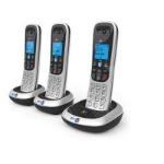 British Telecom BT 2200 Trio DECT telephone Caller ID Black, Silver