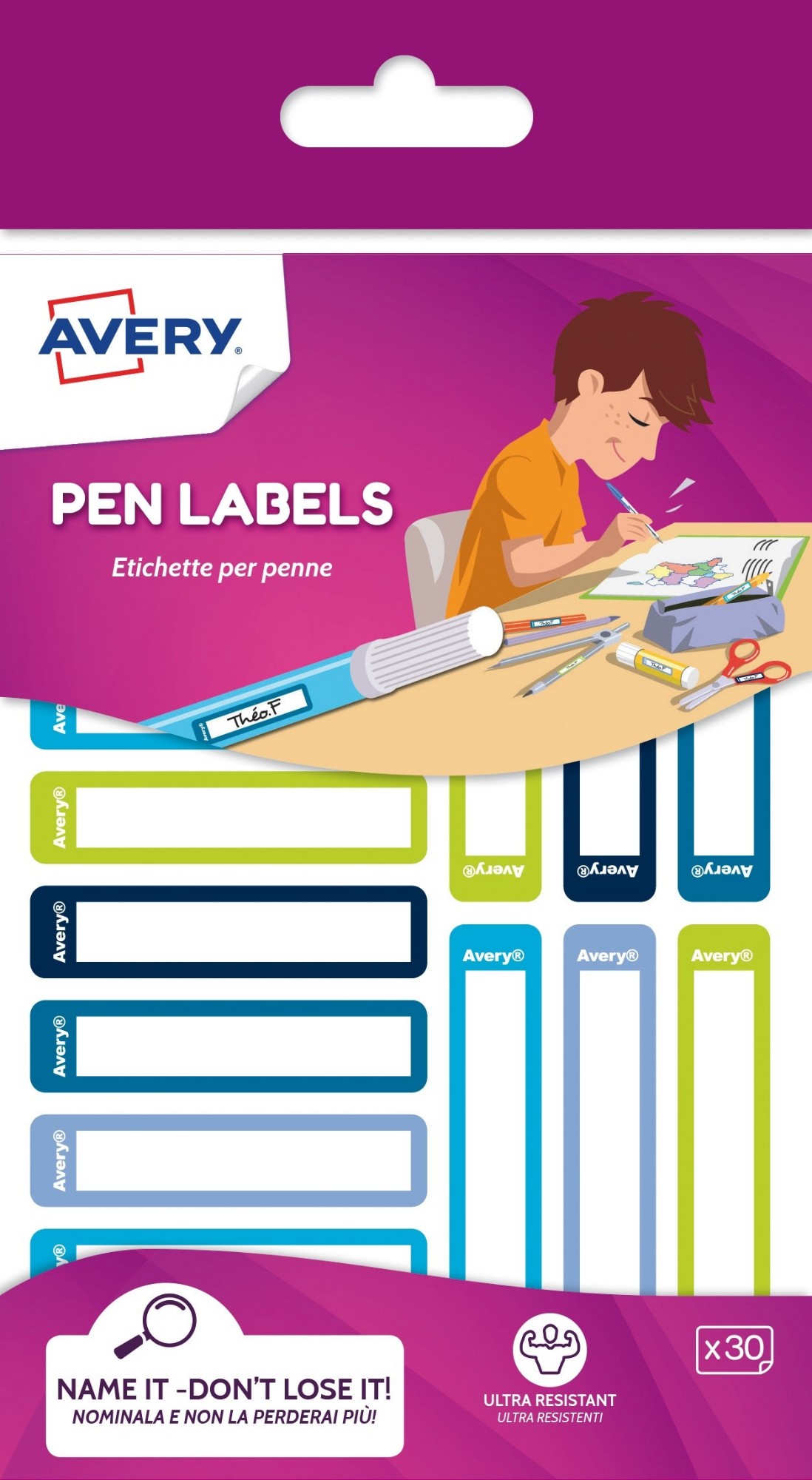 Photos - Self-Stick Notes Avery RESMI30G-UK self-adhesive label Rounded rectangle Permanent Blue RES