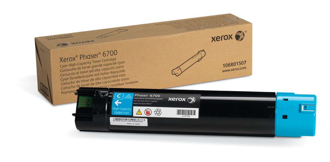 Photos - Ink & Toner Cartridge Xerox 106R01507 Toner cyan high-capacity, 12K pages/5 for  Phase 