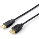 Equip 1.8m USB 2.0 AM/AF USB-kabel 1,8 m USB A 0,48 Gbit/s Zwart