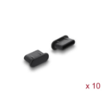 DeLOCK Dust Cover for USB Type-C female 10 pieces silicone black
