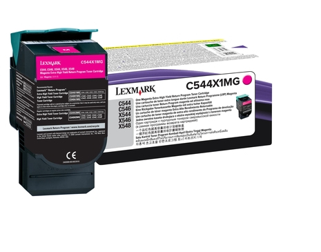 Lexmark C544X1MG Toner magenta extra High-Capacity return program, 4K pages ISO/IEC 19798 for Lexmark C 544/546