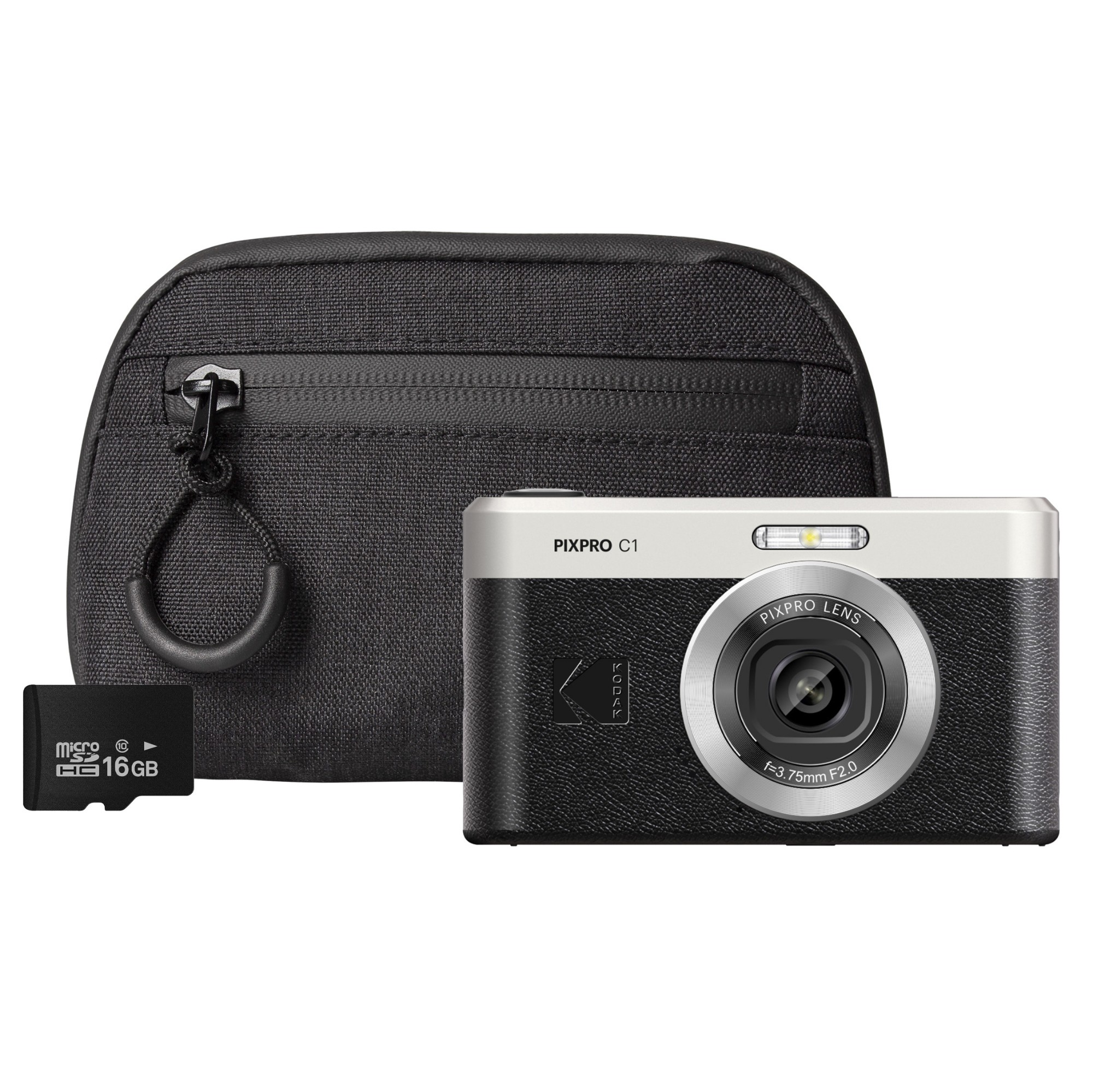 Kodak PIXPRO C1 13MP 4x Digital Zoom Compact Camera - Black - Camera +