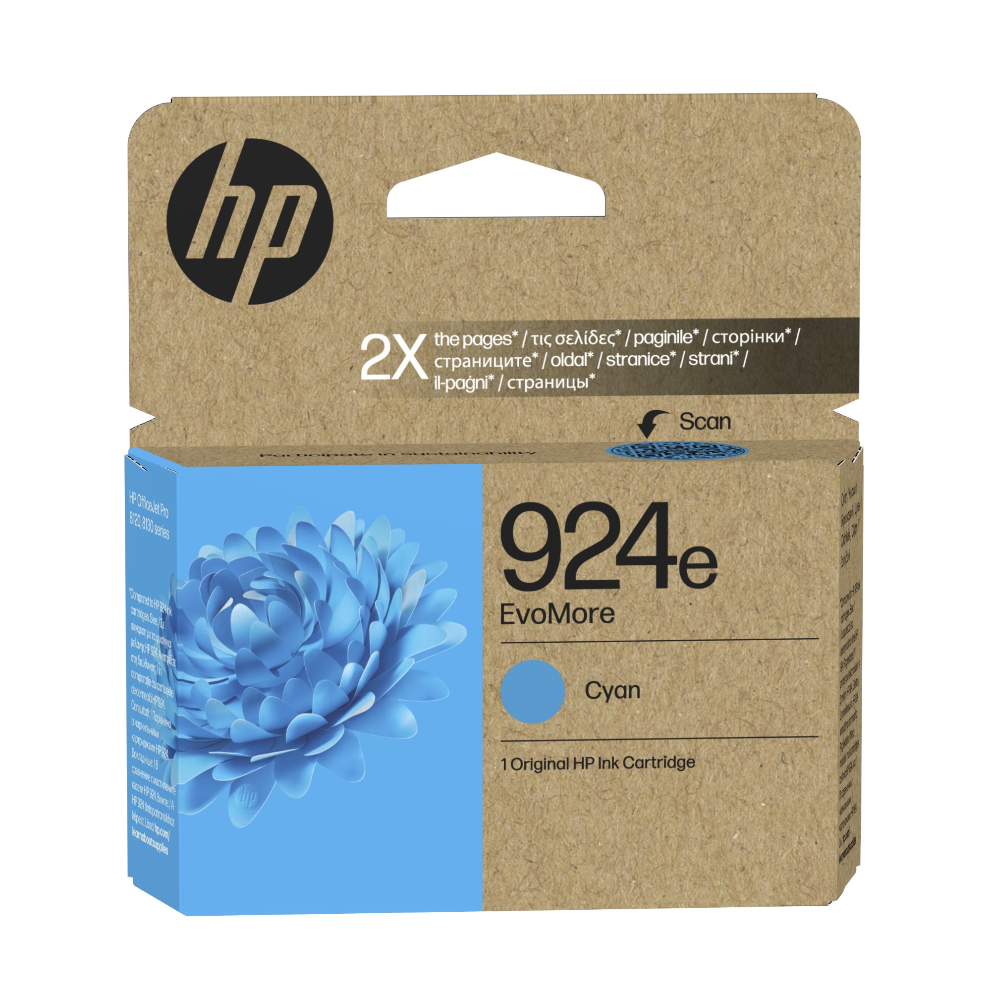 HP 4K0U7NE/924E Ink cartridge cyan EvoMore. 800 pages ISO/IEC 19752 fo