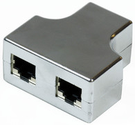 Microconnect RJ45-2xRJ45 F-F network splitter Black, Silver