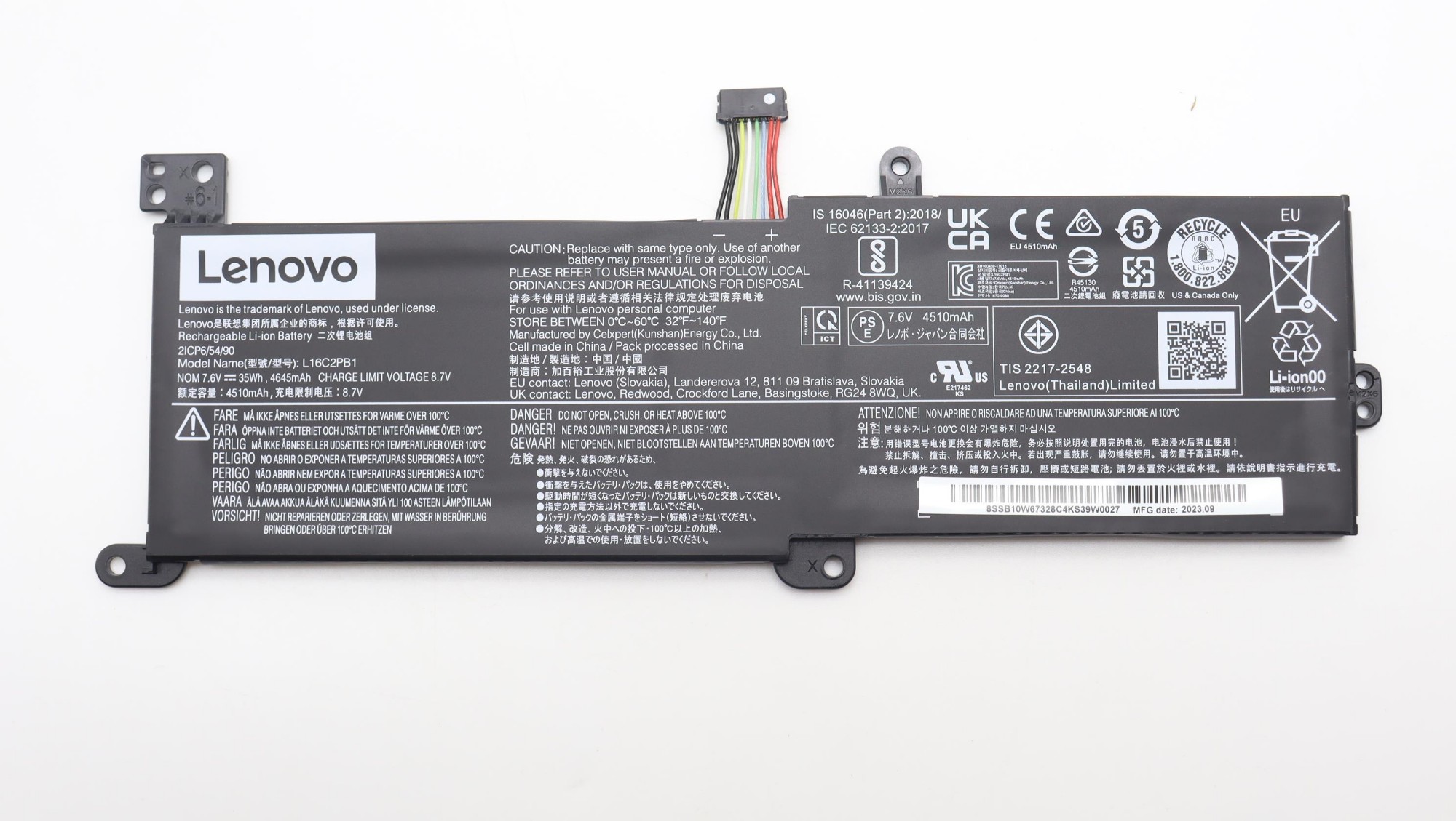 Lenovo 5B10w67191 Laptop Spare Part Battery